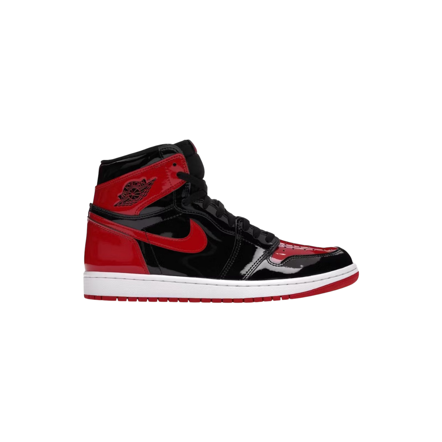 AJ1 High Patent Bred Toe PO, Size: 8.5M
