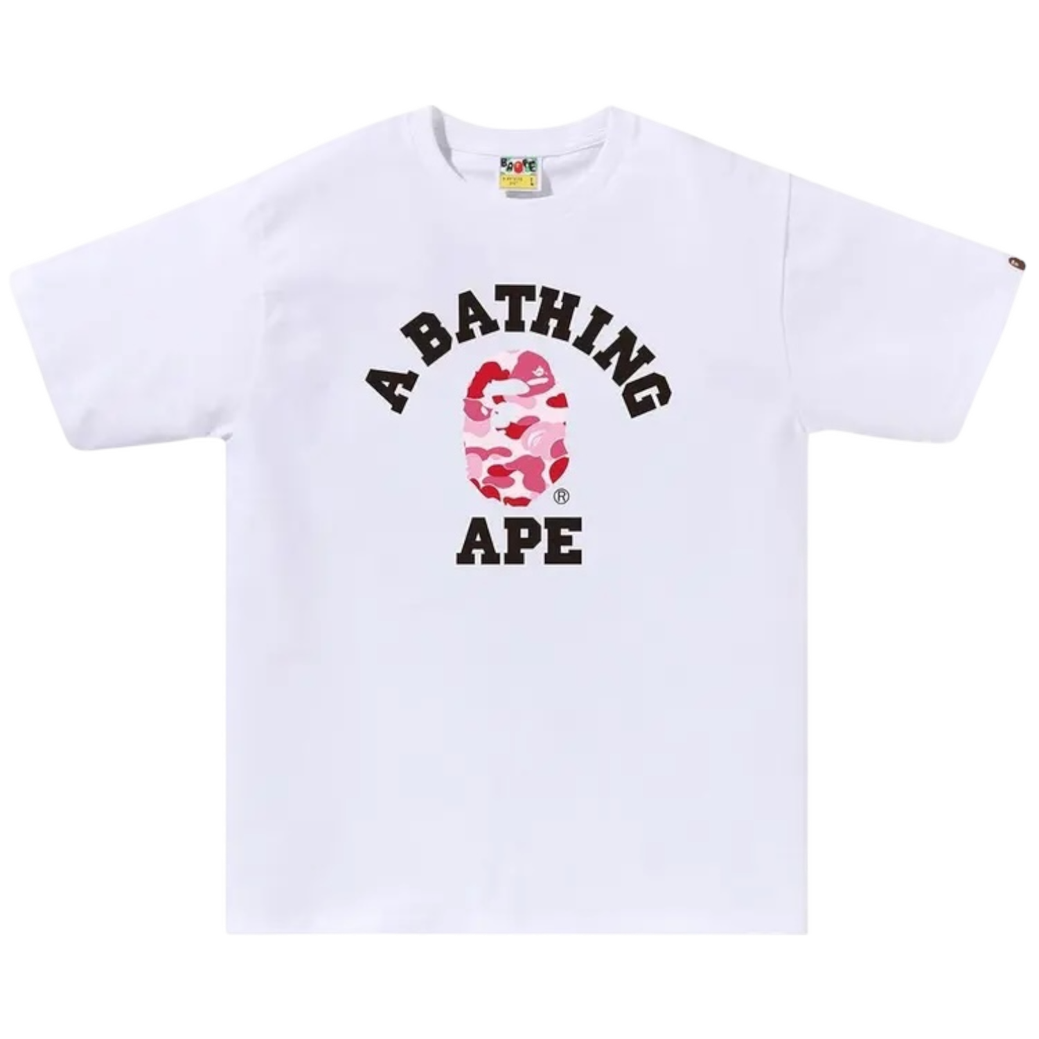 Bape Pink Camo College Tee, Size: 2XL