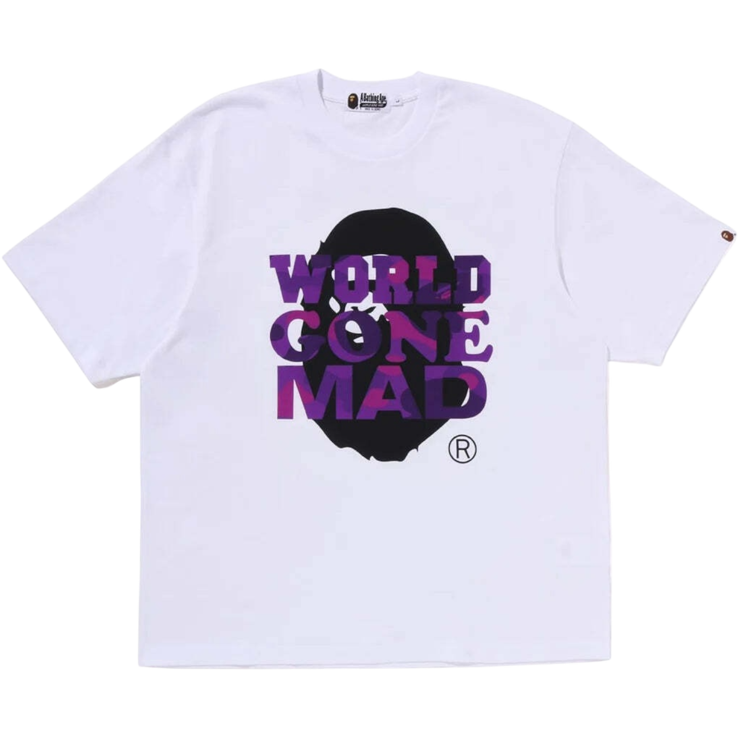 Bape Purple World Gone Mad Tee, Size: M