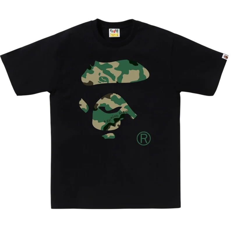 Bape Black 1st Camo Ape Face Tee