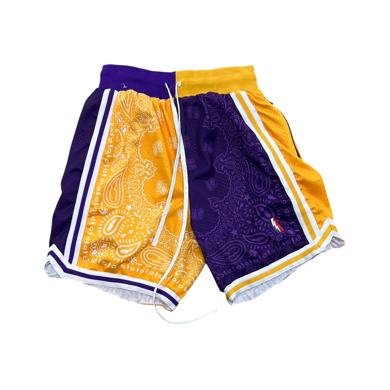 Collect Select Yellow/Purple Paisley Shorts