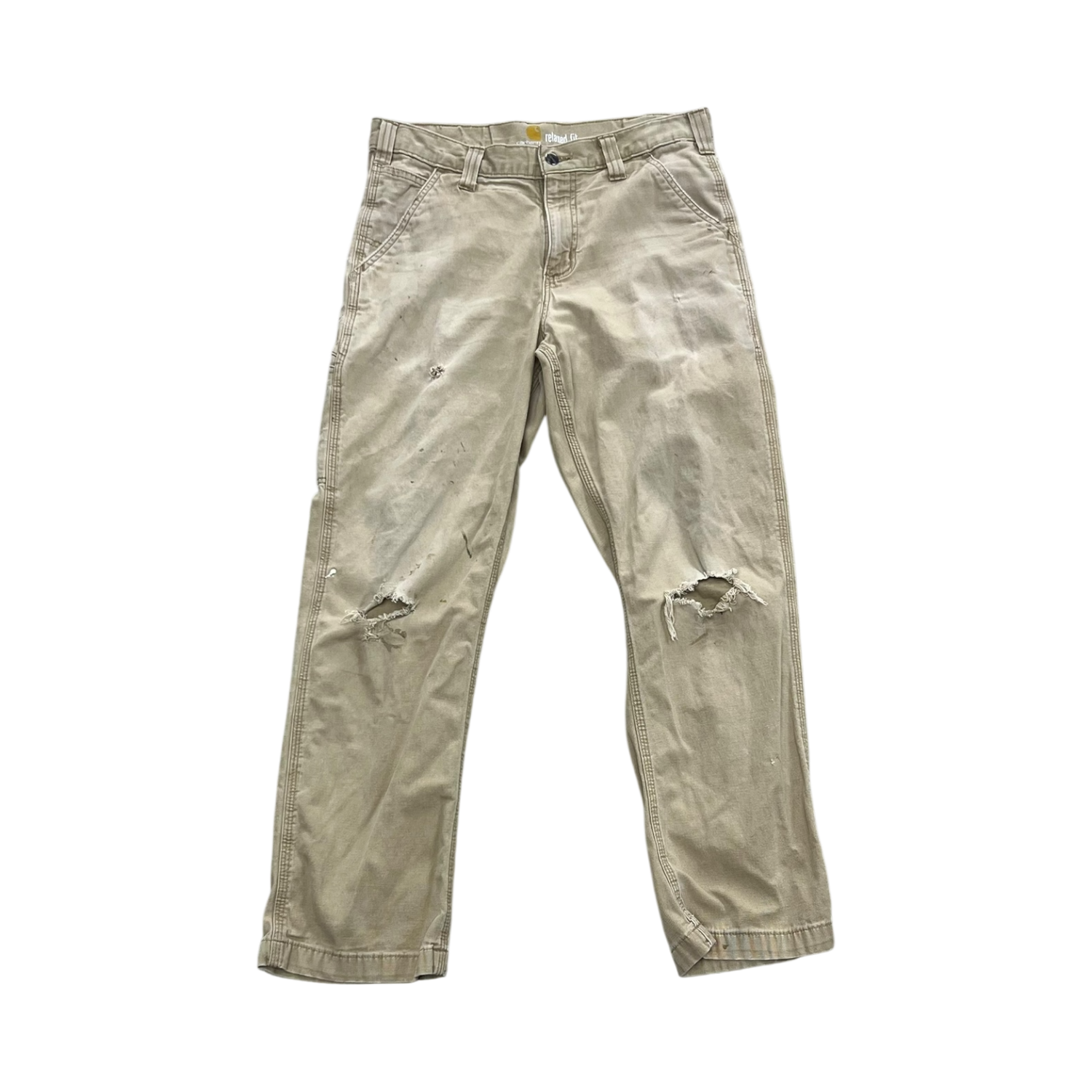 Ripped Tan Carhartt Jeans
