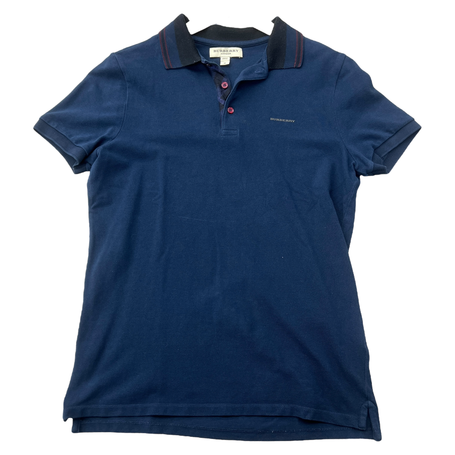 Navy Burberry Button Up, Size: M