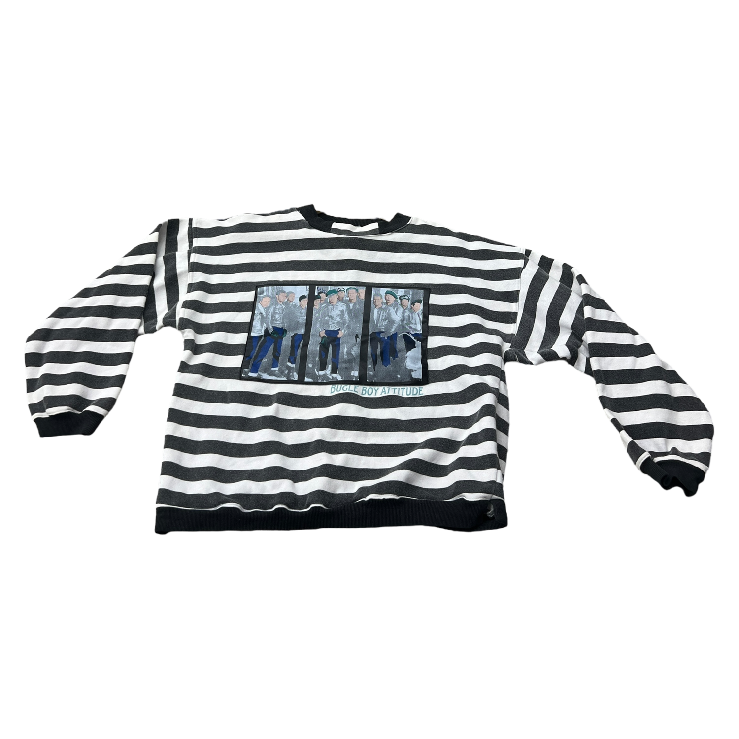 Bugle Boy Attitude Striped Crewneck, Size: L