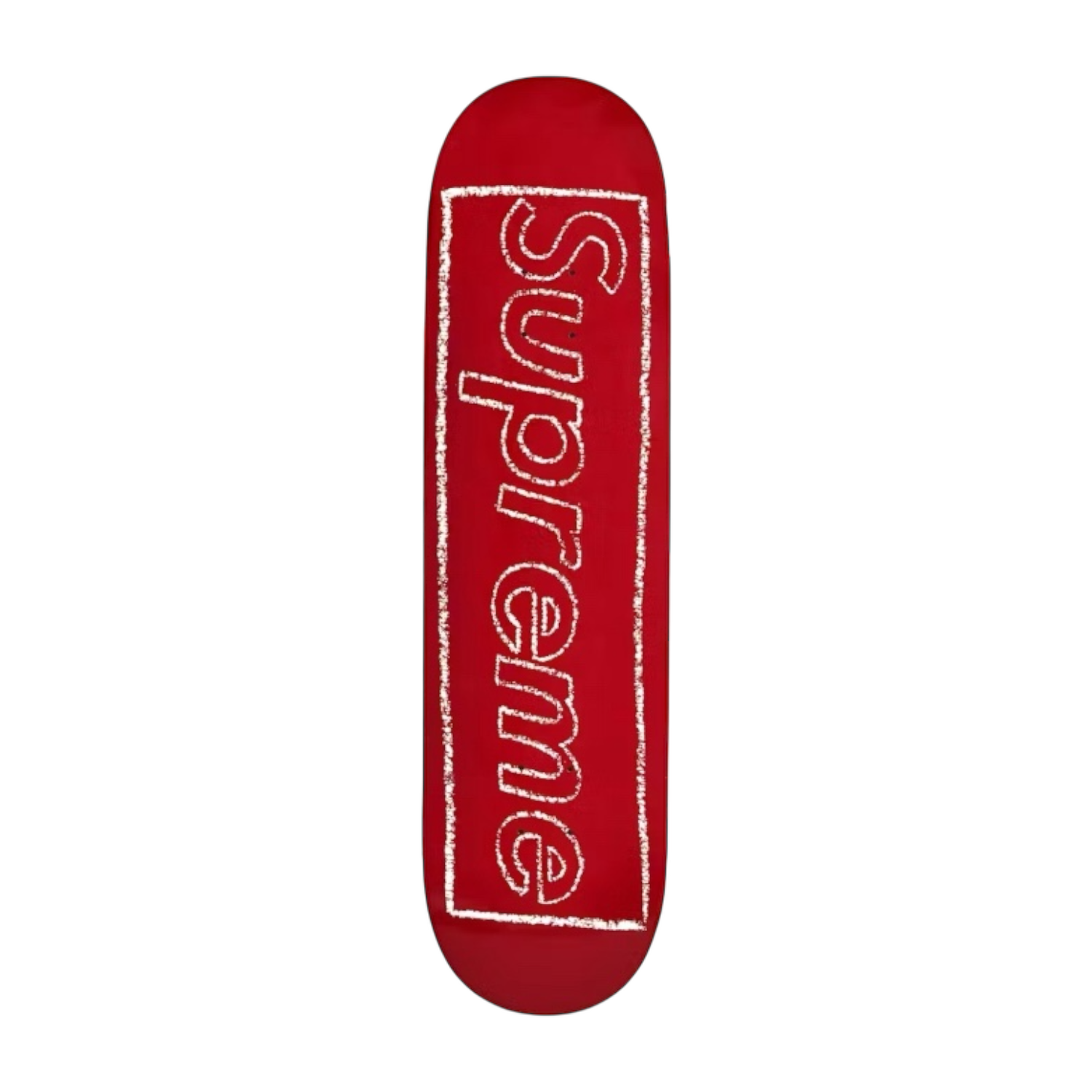 Supreme KAWS Red Chalk Logo Skateboard Deck`