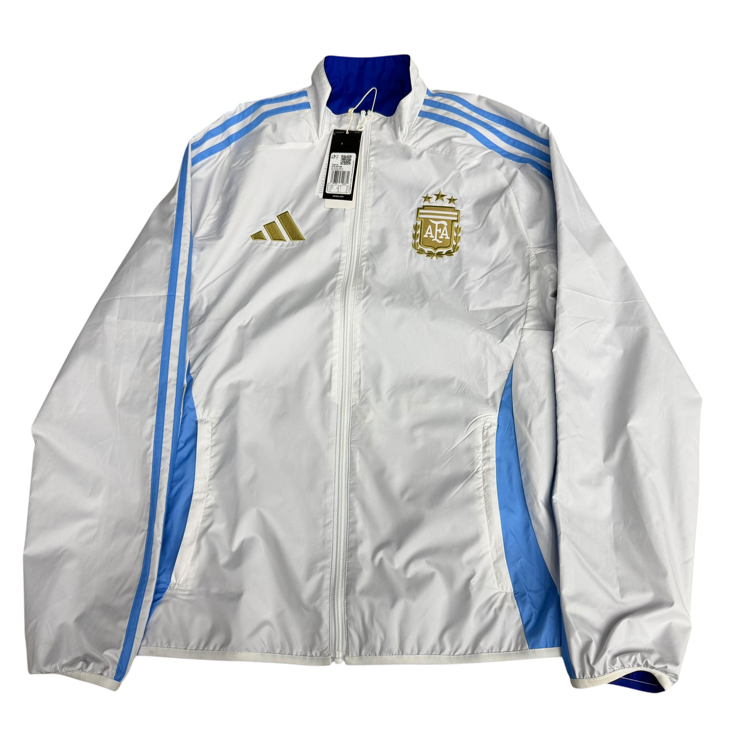 Adidas Argentina 2024 Anthem Reversible Jacket White Blue