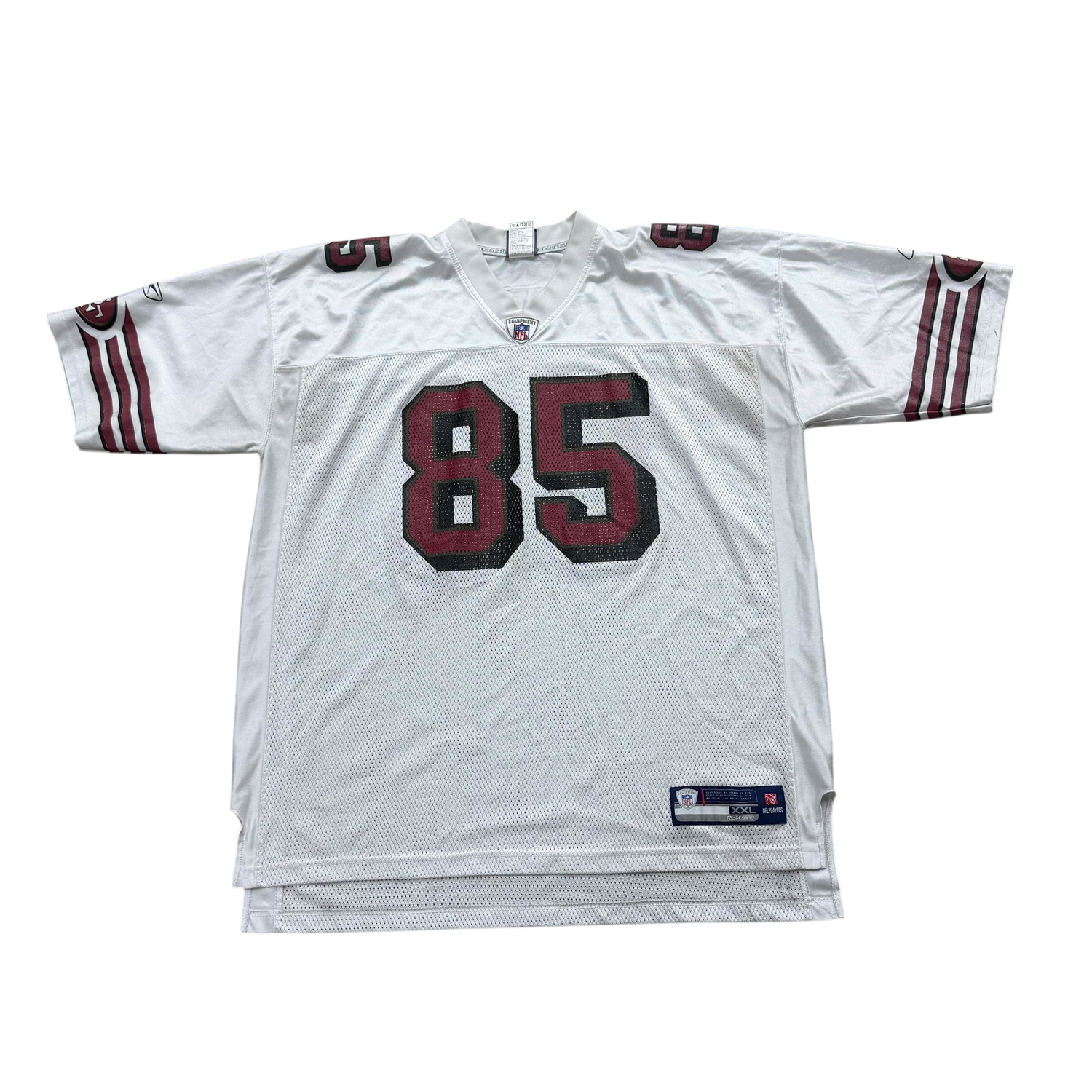 Vintage Reebok San Francisco 49ers NFL Mesh Jersey White #85 Davis
