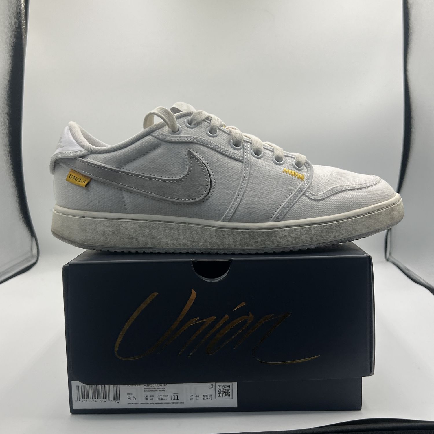 AJ1 Union White Canvas PO, Size: 9.5M