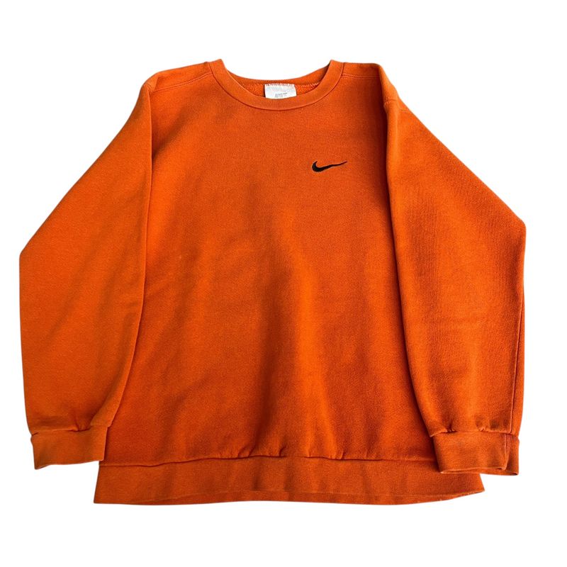 90s Nike Mini Swoosh Orange Crewneck