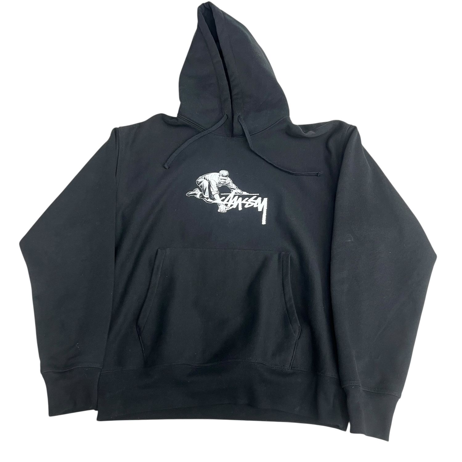 Stüssy Stock Logo Appliqué Hoodie Black