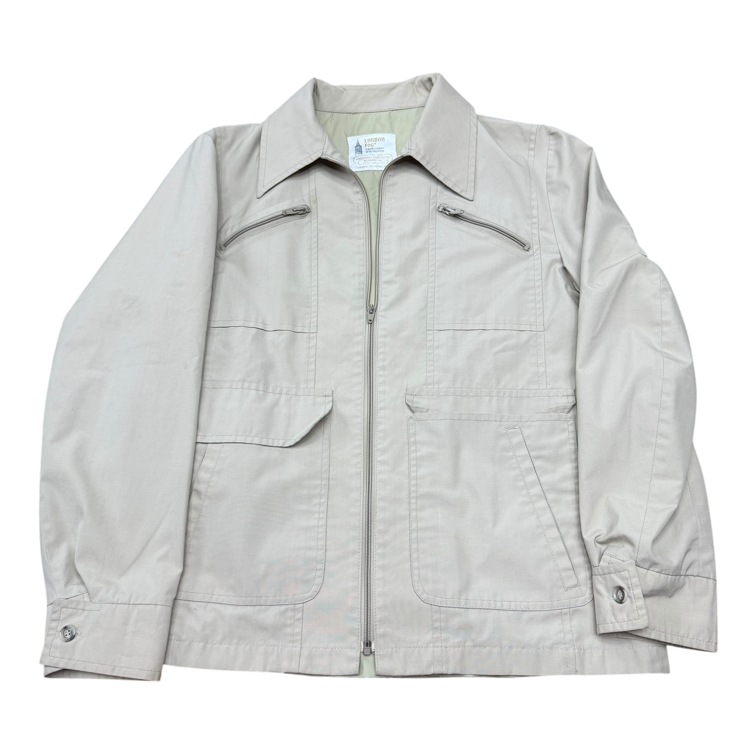 ondon Fog Zip-Up Safari Style Windbreaker Jacket