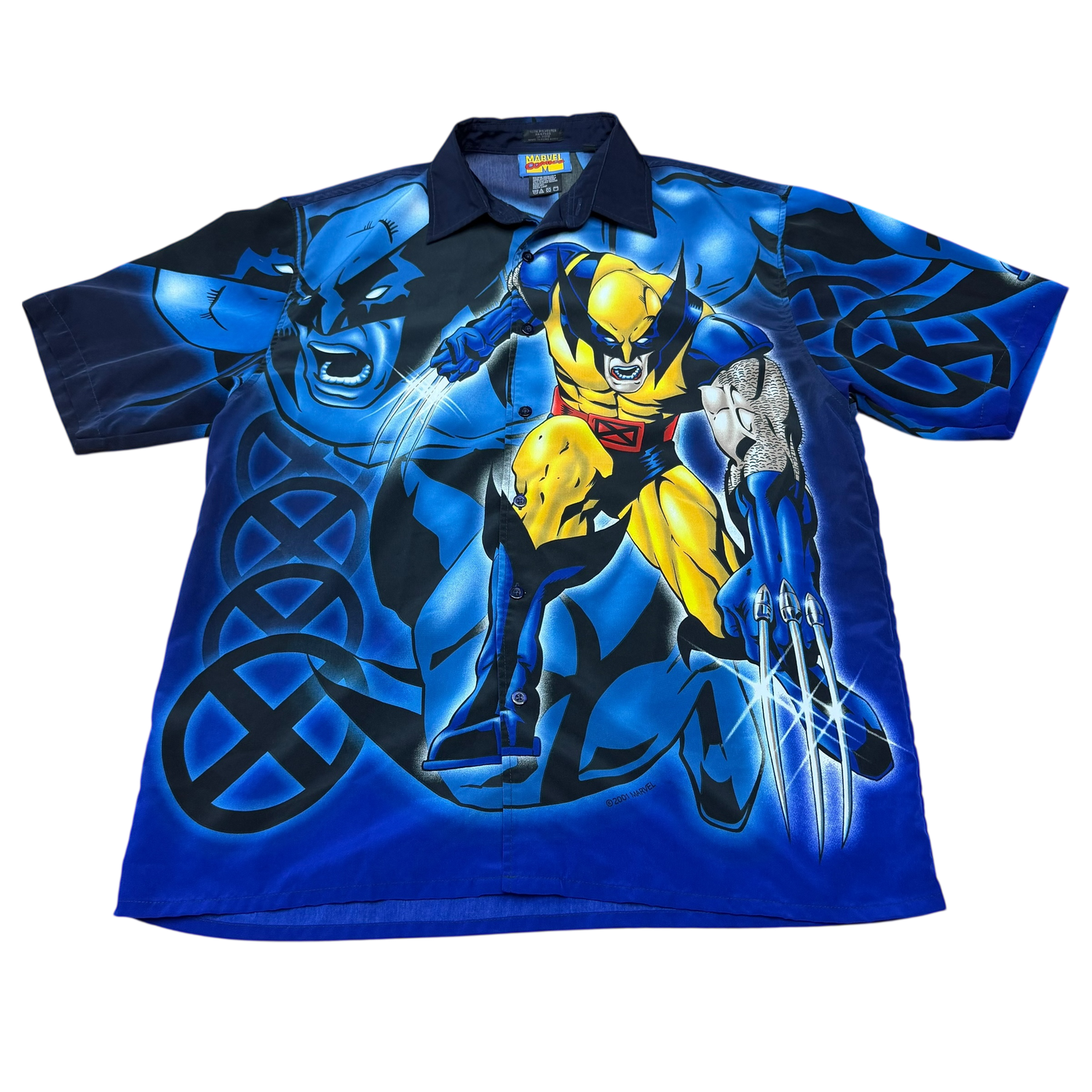 Marvel X-Men Wolverine All Over Print Button Up Shirt