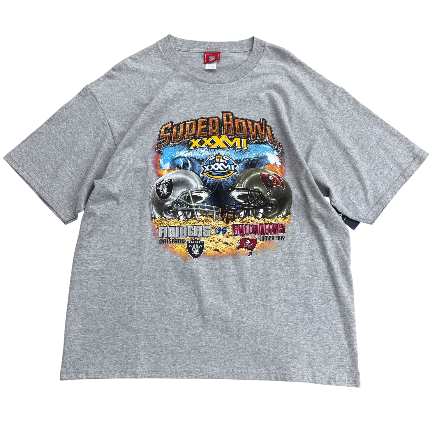 2003 NFL Super Bowl XXXVII Oakland Raiders vs Tampa Bay Buccaneers, Size: XL