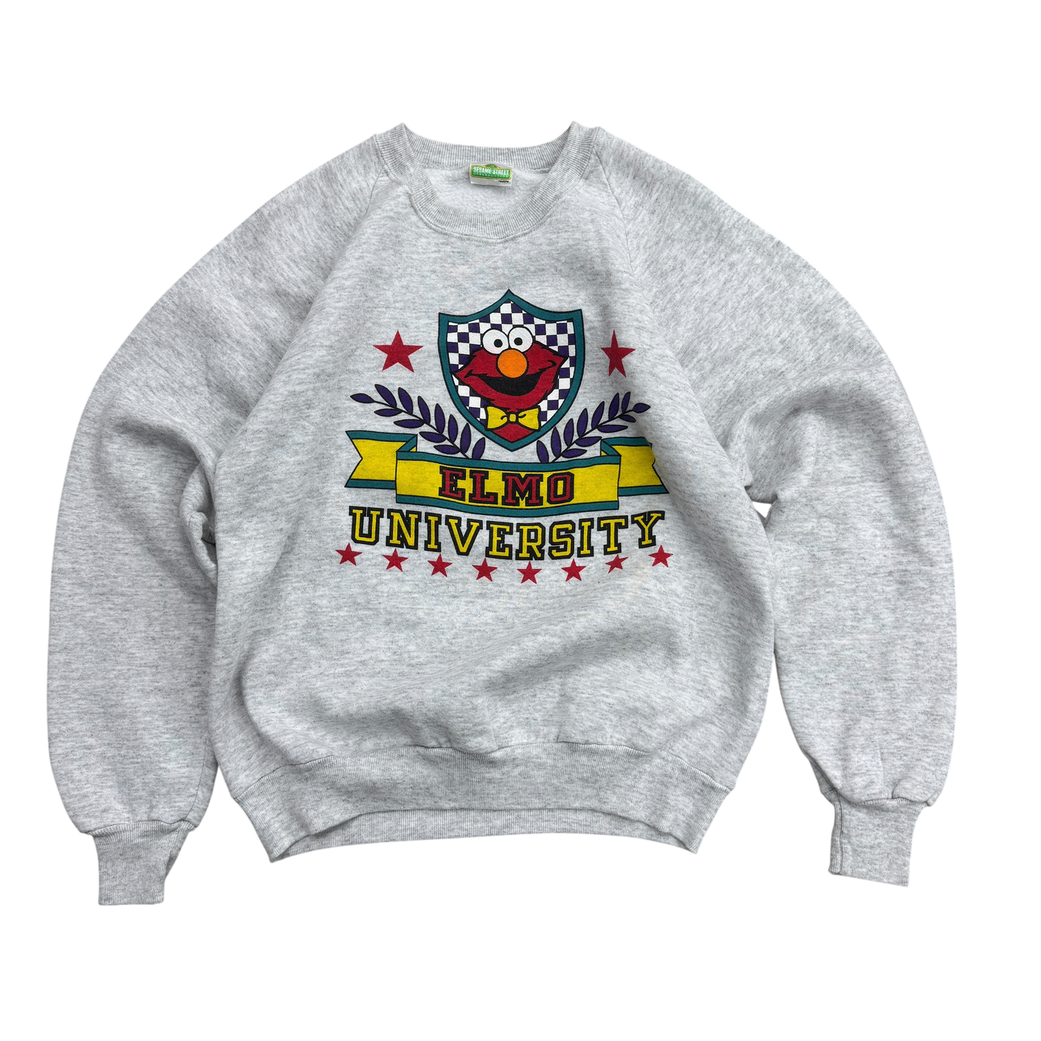 90s Sesame Street Elmo University Raglan, Size: L