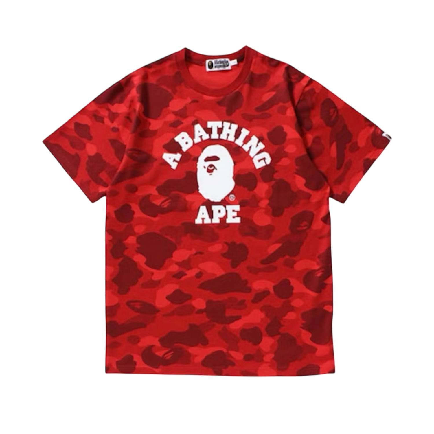 Bape Camo College Tee Red, Size: XL