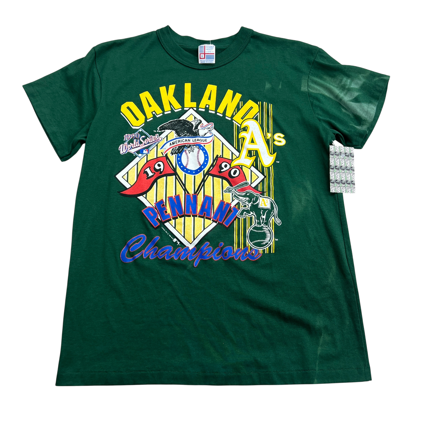 1990 Oakland A's American League Pennant Champions Tee, Size: XL