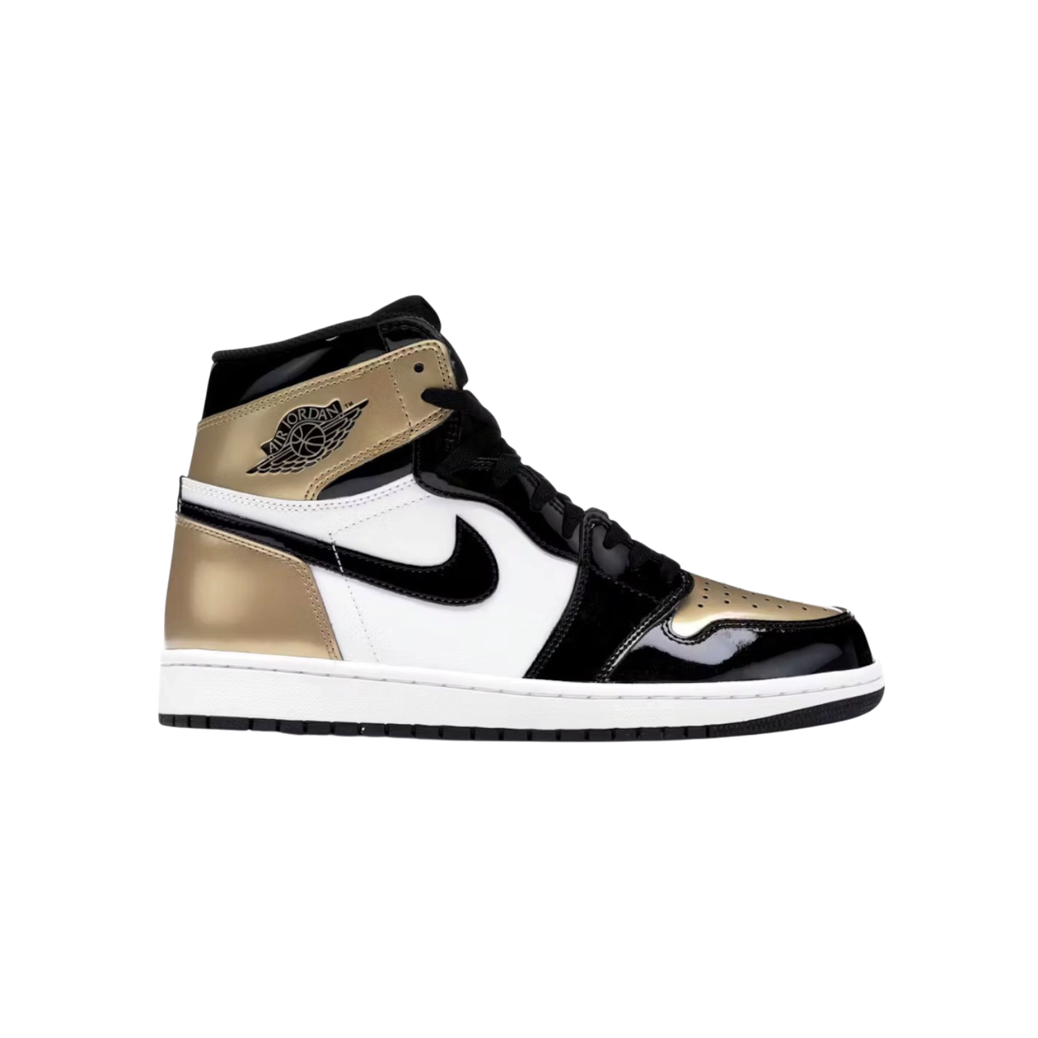 AJ1 High Patent Gold Toe PO, Size: 9M
