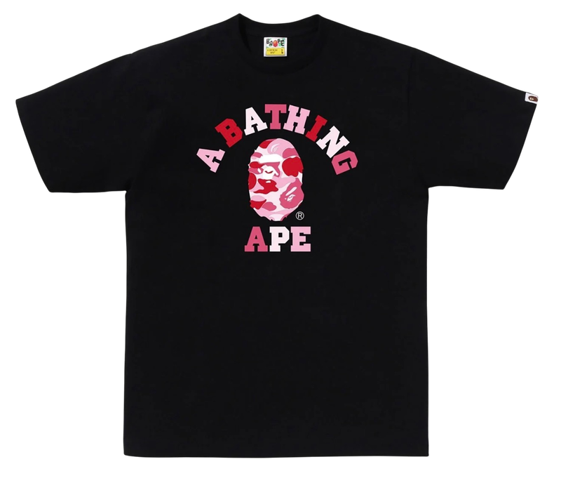 BAPE ABC Camo College Tee Black/Pink