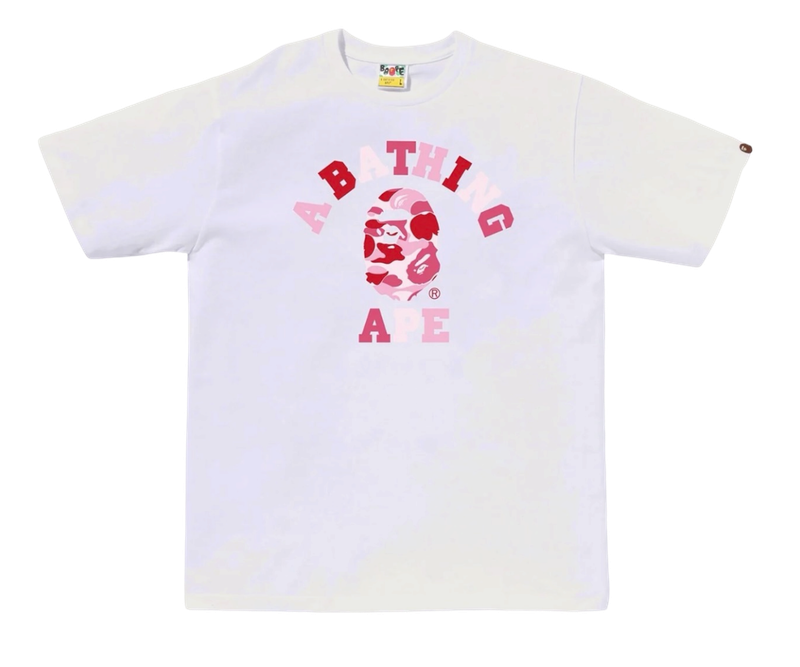 BAPE ABC Camo College Tee White/Pink