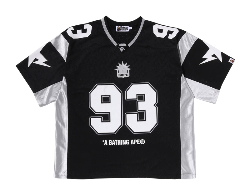 BAPE Mesh Cropped Football Jersey Black