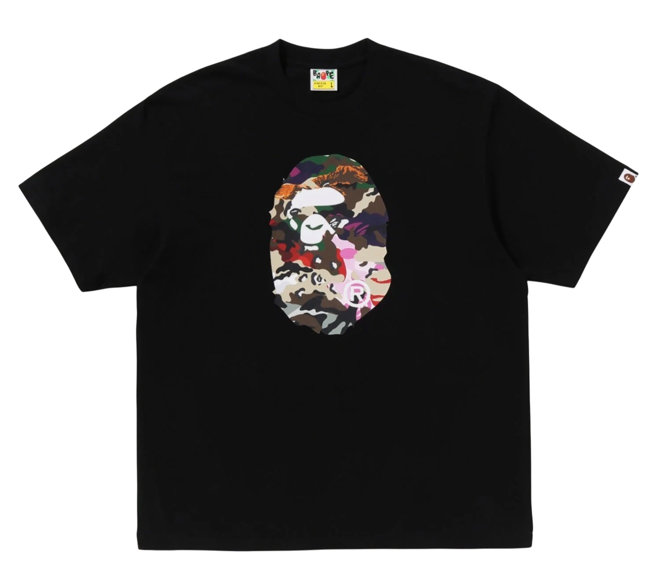 BAPE Hybrid Camo Ape Head Tee Black, Size: 2XL