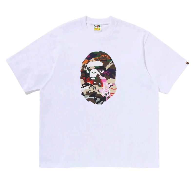 BAPE Hybrid Camo Ape Head Tee White