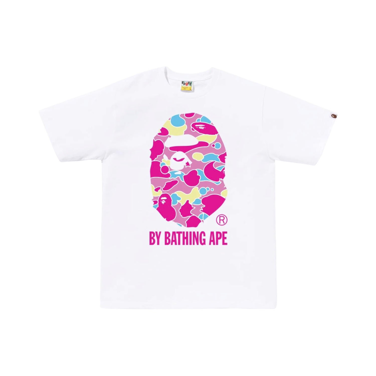 BAPE Sta Camo Tee White/Pink, Size: M