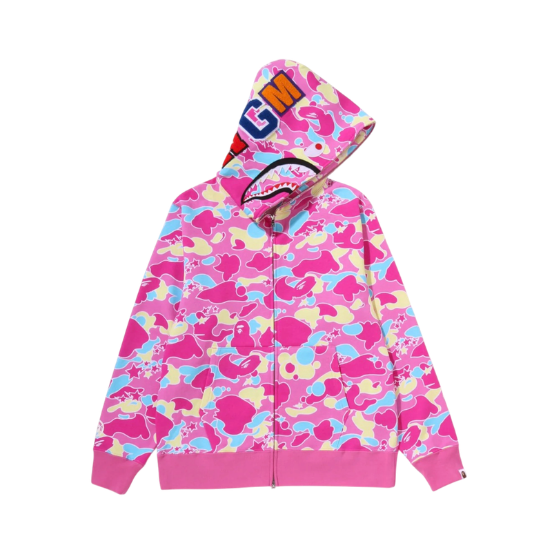 BAPE Sta Camo Shark Full Zip Hoodie Pink
