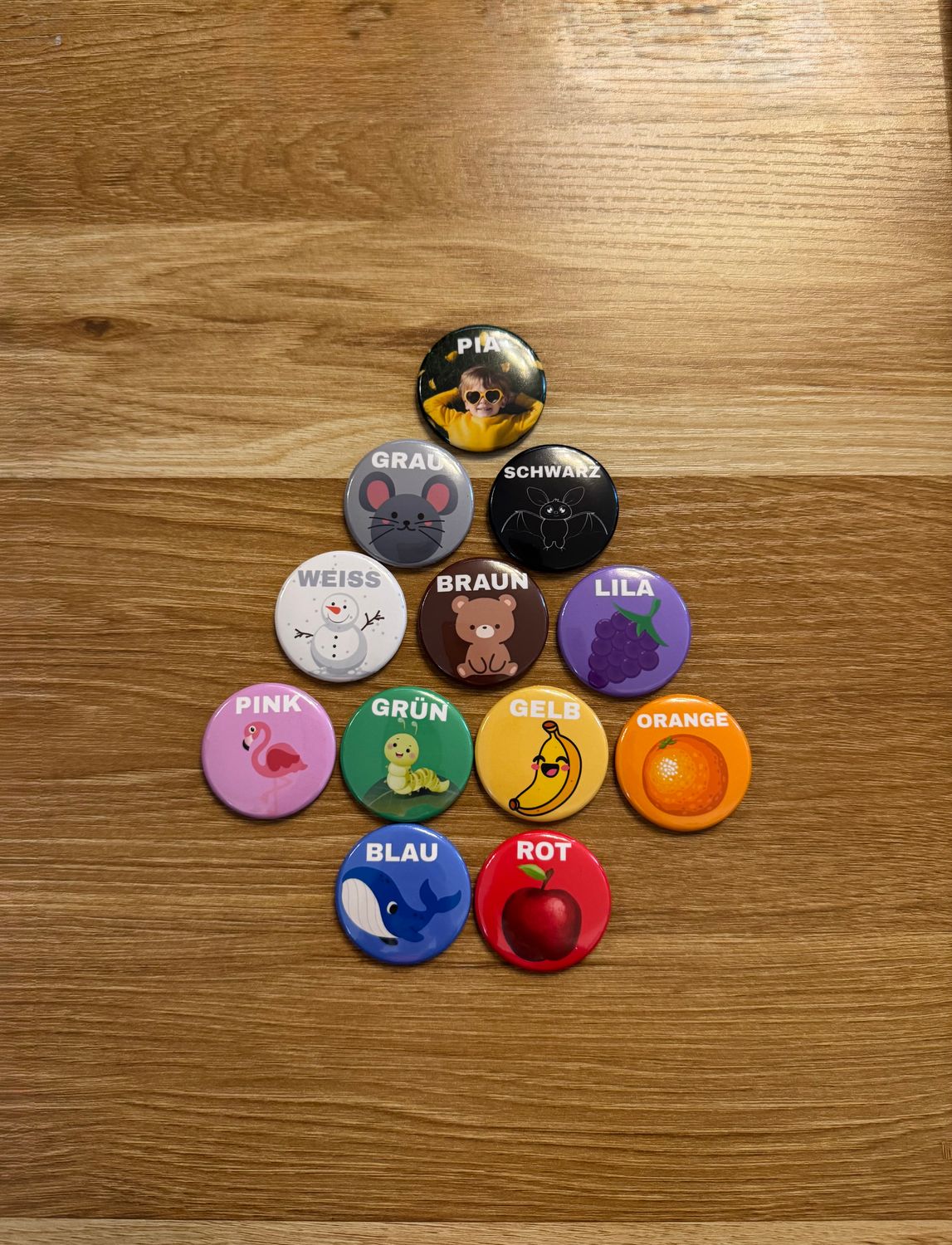 Farbmagnete Set (12)– personalisiert mit Kinderfoto