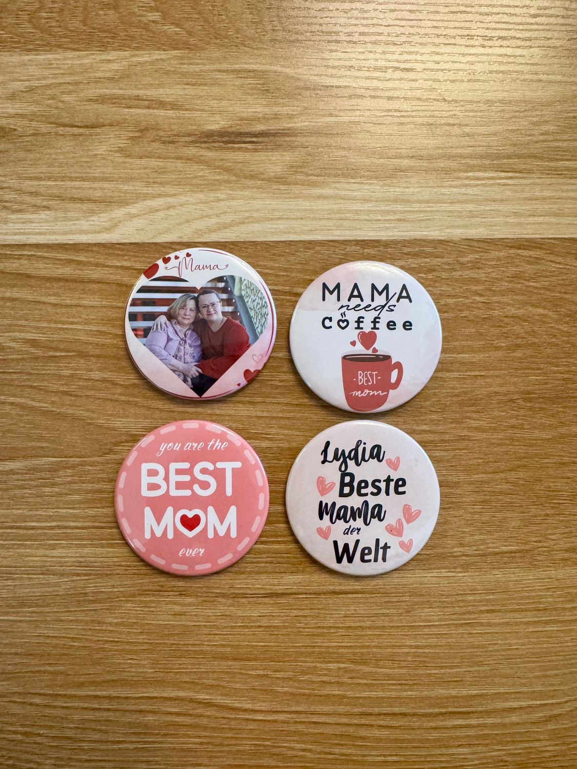 4 runde Magnete &quot;Mama&quot; (59mm)