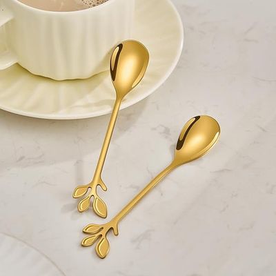 Gold Leaf Tea Spoons