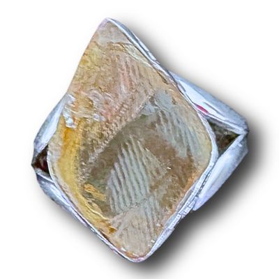 Citrine Rough Ring Sterling Silver 925