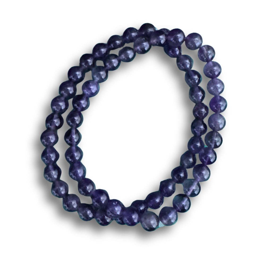 Amethyst Beaded Bracelet, Size: 6mm