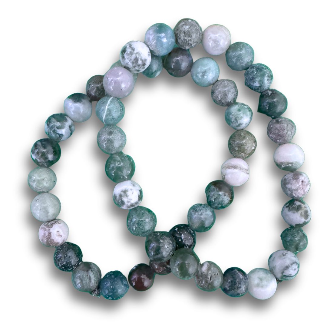 Tree Agate Beaded Bracelet, Size: 6mm