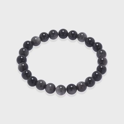 Silver Obsidian Beaded Bracelet