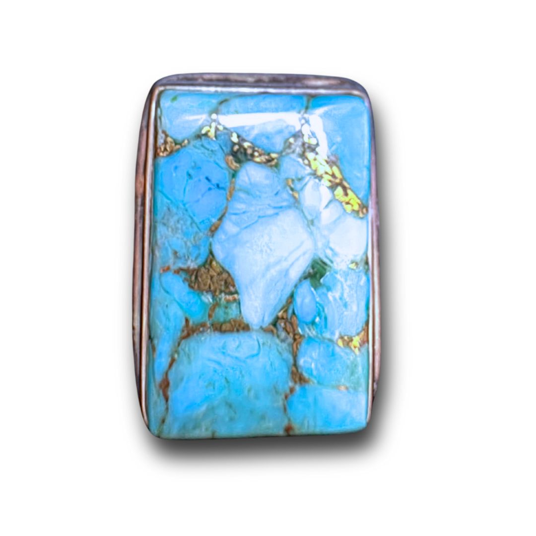 Blue Copper Turquoise Sterling Silver Ring (9)