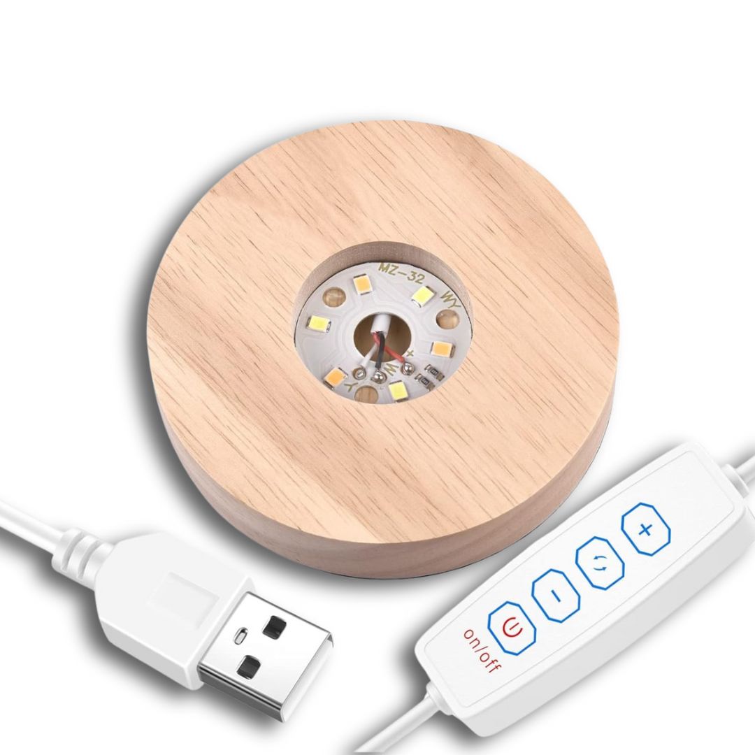 Multicolor Lighted Crystal Display Stand (Round)