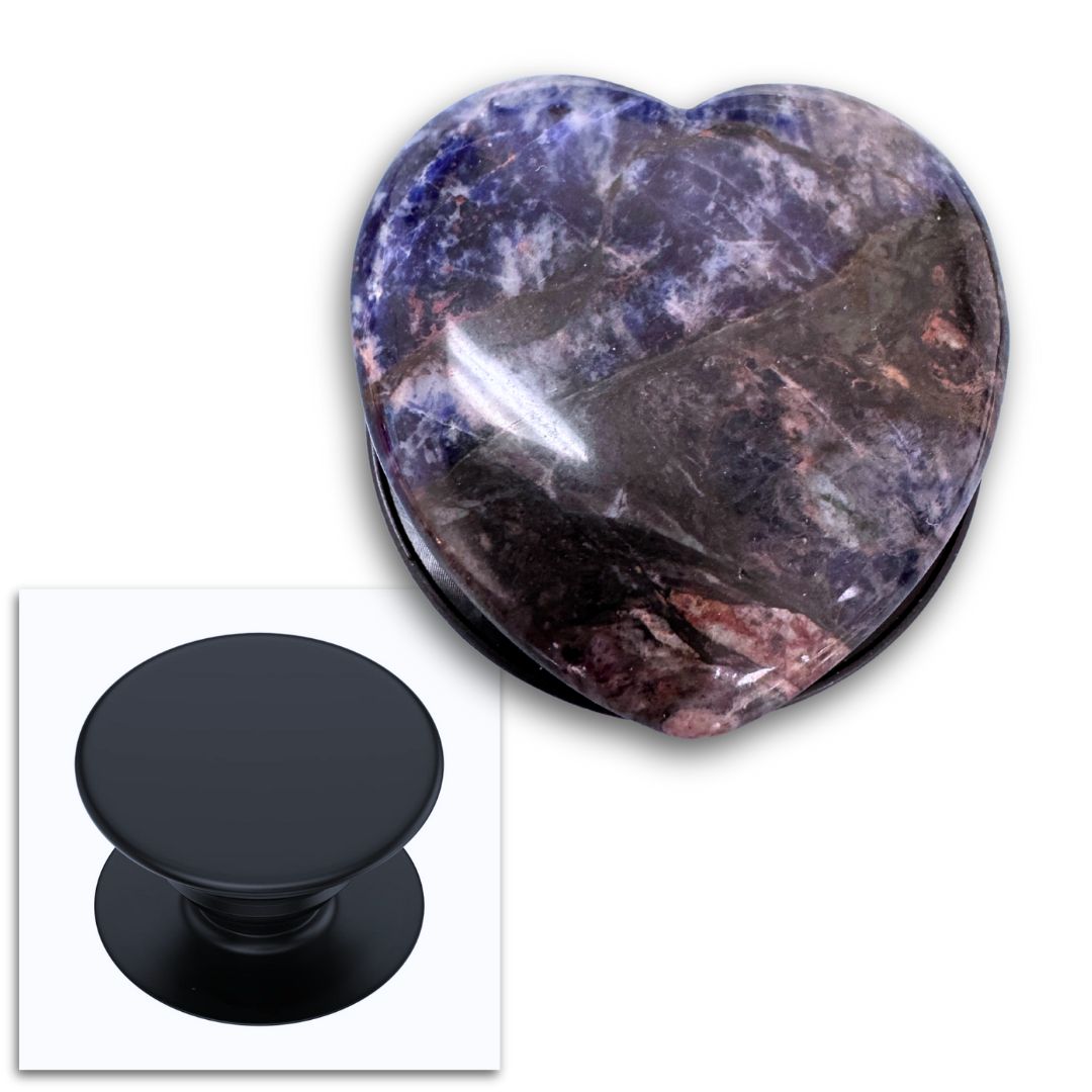 Crystal Cell Phone Grip, Type: Sodalite Heart