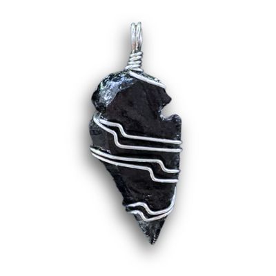 Wire Wrapped Obsidian Arrowhead