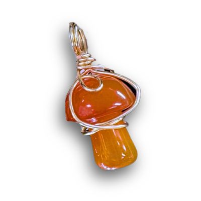 Wire Wrapped Mushroom Pendant-Swirl