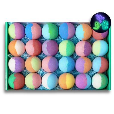 Natural Bath Bombs w/Glow in The Dark Surprise (24 pcs)