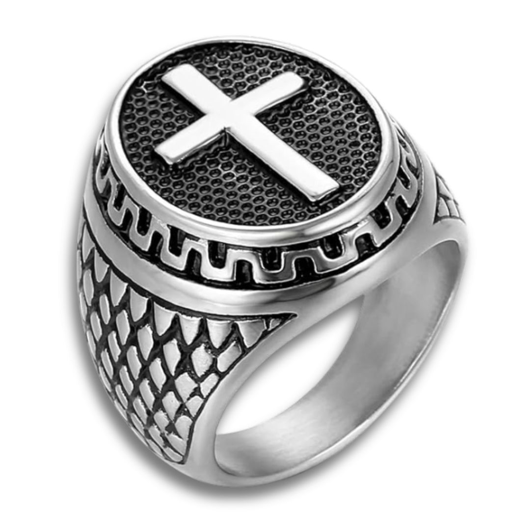 Retro Cross Ring Stainless Steel (13)