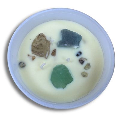 Unscented Zodiac Crystal Candle (Aquarius, Gemini, Libra)