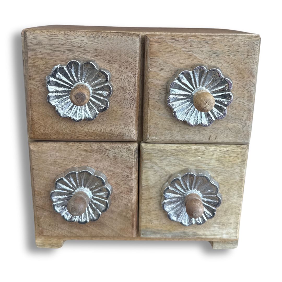4 Drawer Wooden Storage Box