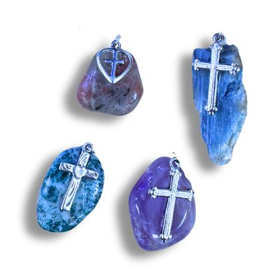 Crystal with Cross Pendant