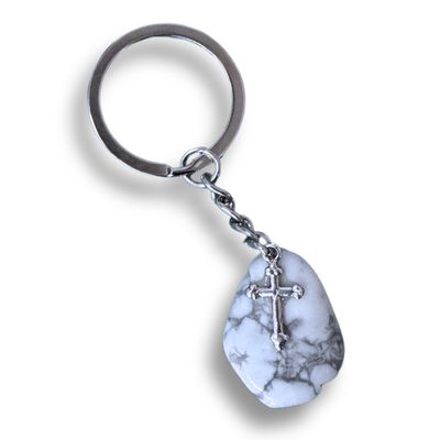 Crystal w/Cross Pendant Key Chain