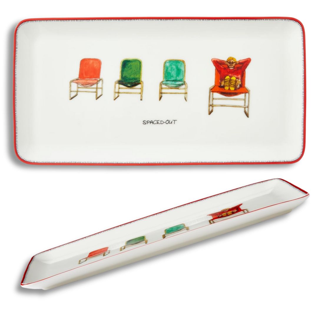 Spode Kit Kemp 12" Doodles Serving Platter - Spaced Out