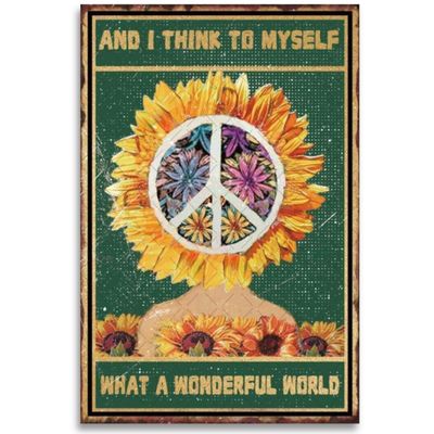 What a Wonderful World Metal Wall Decor
