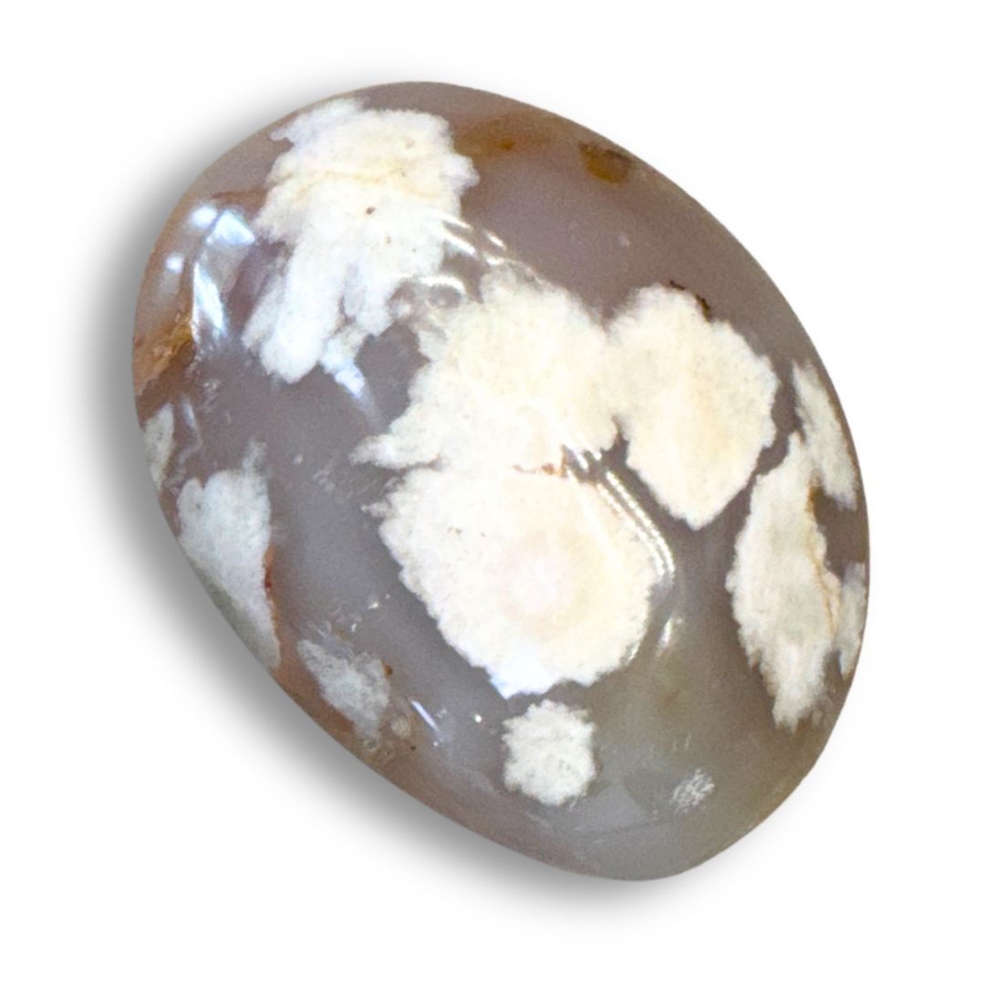 Flower Agate Palm Stone, Weight: 174g