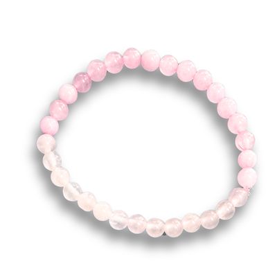 Rose Quartz and Clear Quartz Beaded Bracelet